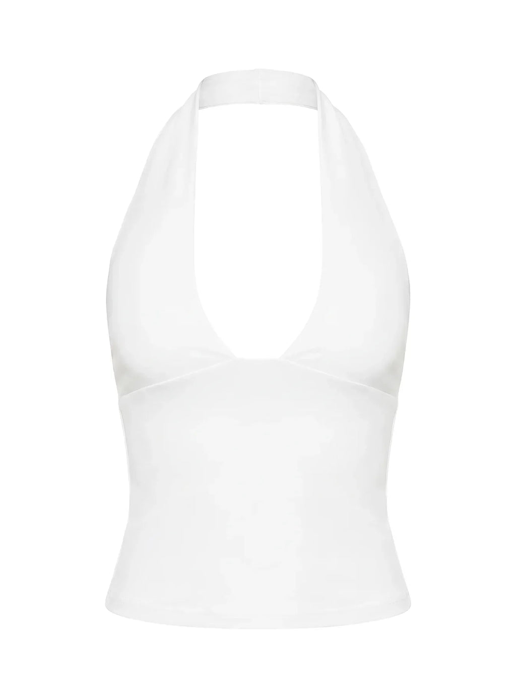 Daily Define Halter Tank Top White