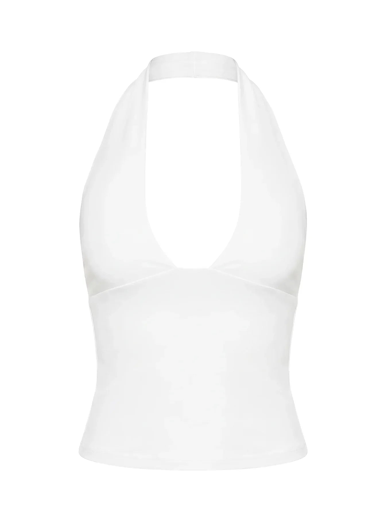 Daily Define Halter Tank Top White