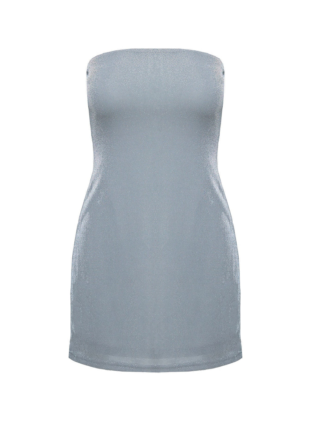Chromatica Strapless Mini Dress Silver
