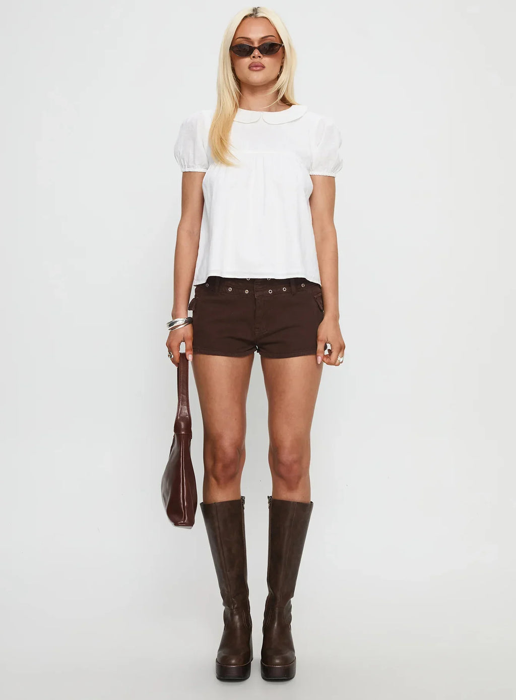 Vaylen Collared Blouse Top White