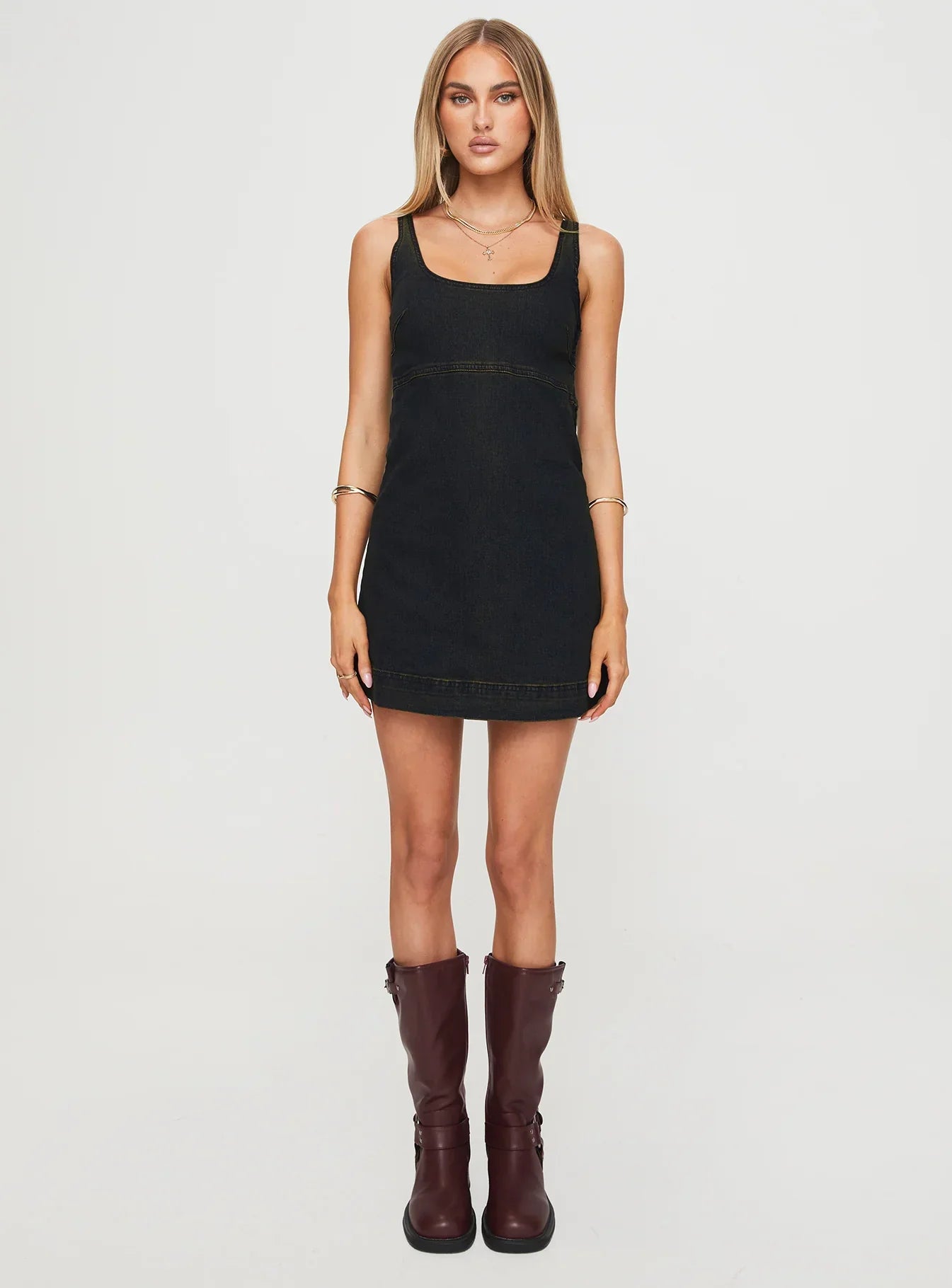 Rautha Denim Mini Dress Black