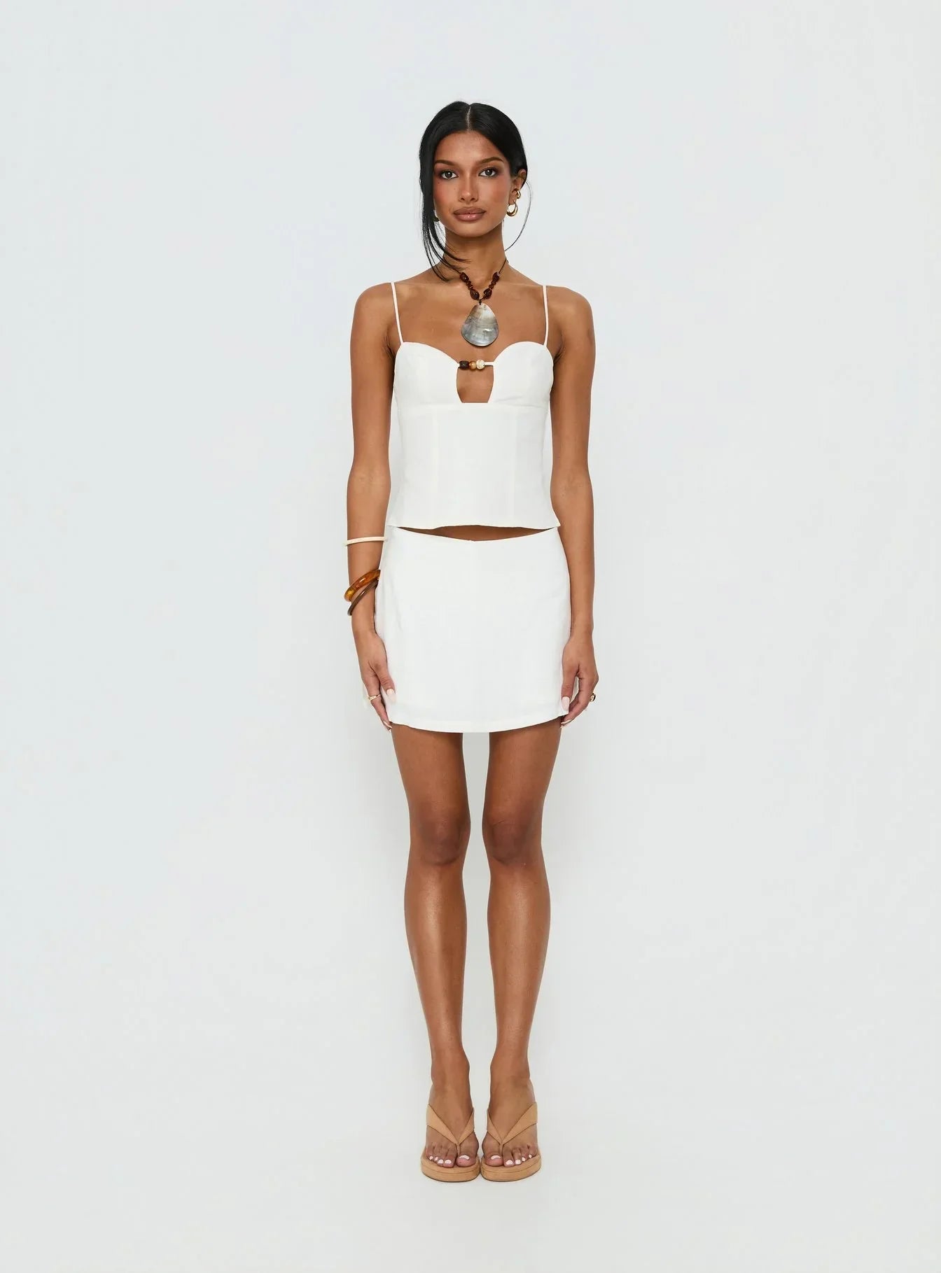Karessa Beaded Top White