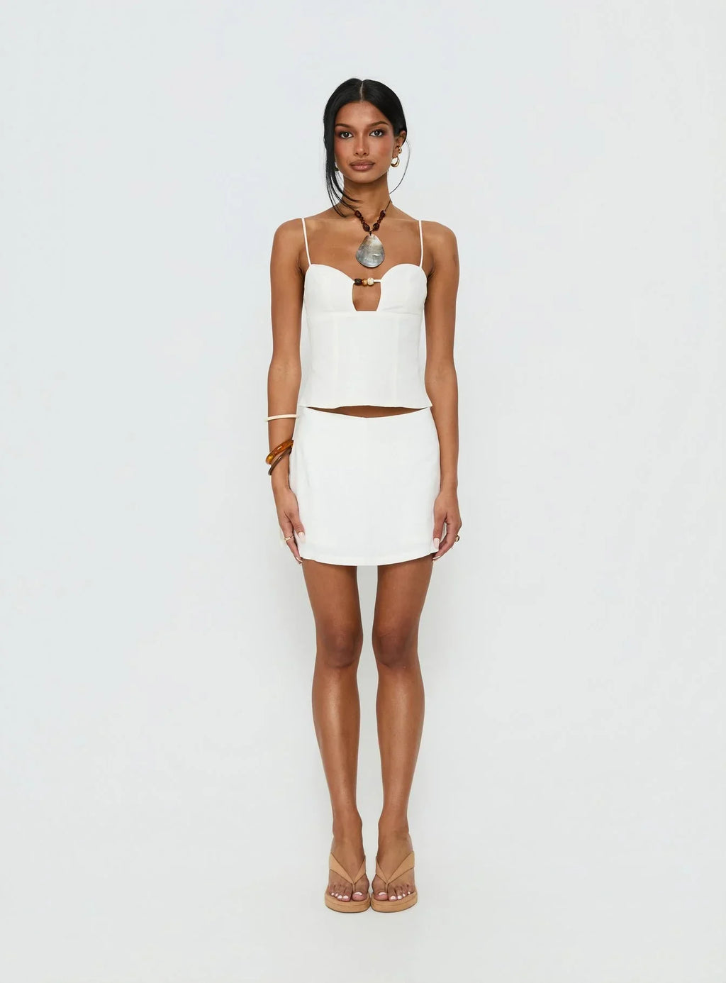 Karessa Beaded Top White