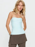 Meleana Strapless Bandage Top Ice Blue