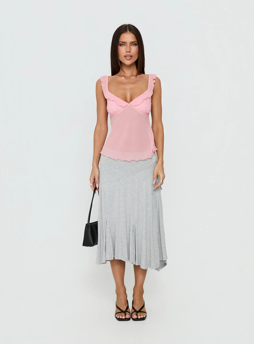 Zayliah Frill Detail Top Pink