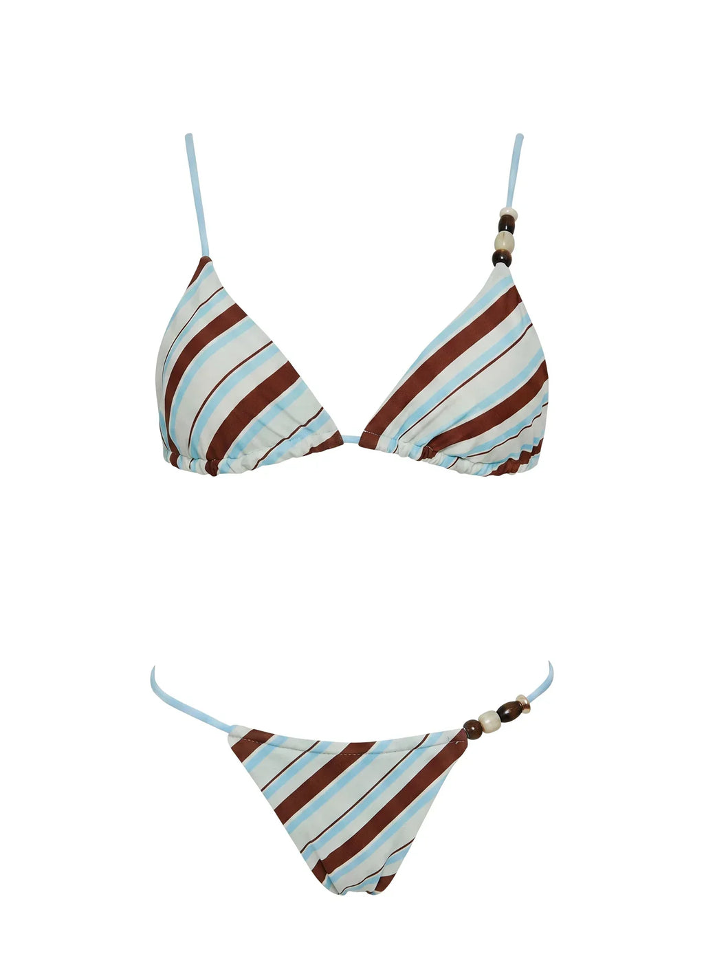 Wildfire Waves Triangle Bikini Top Blue Multi Stripe