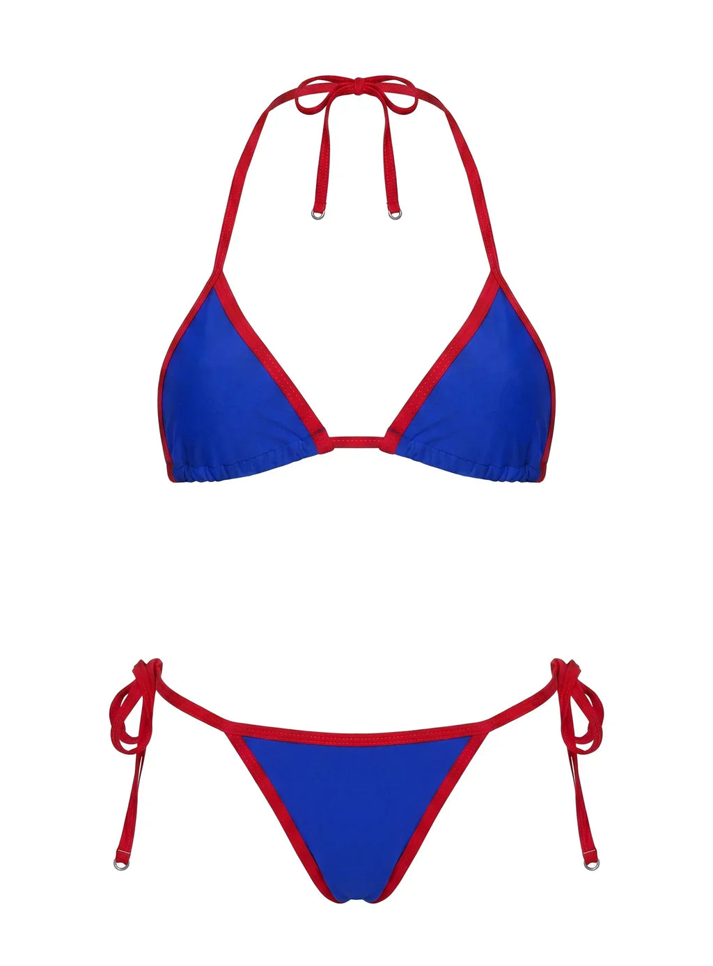 Jenner Triangle Bikini Top Blue / Red