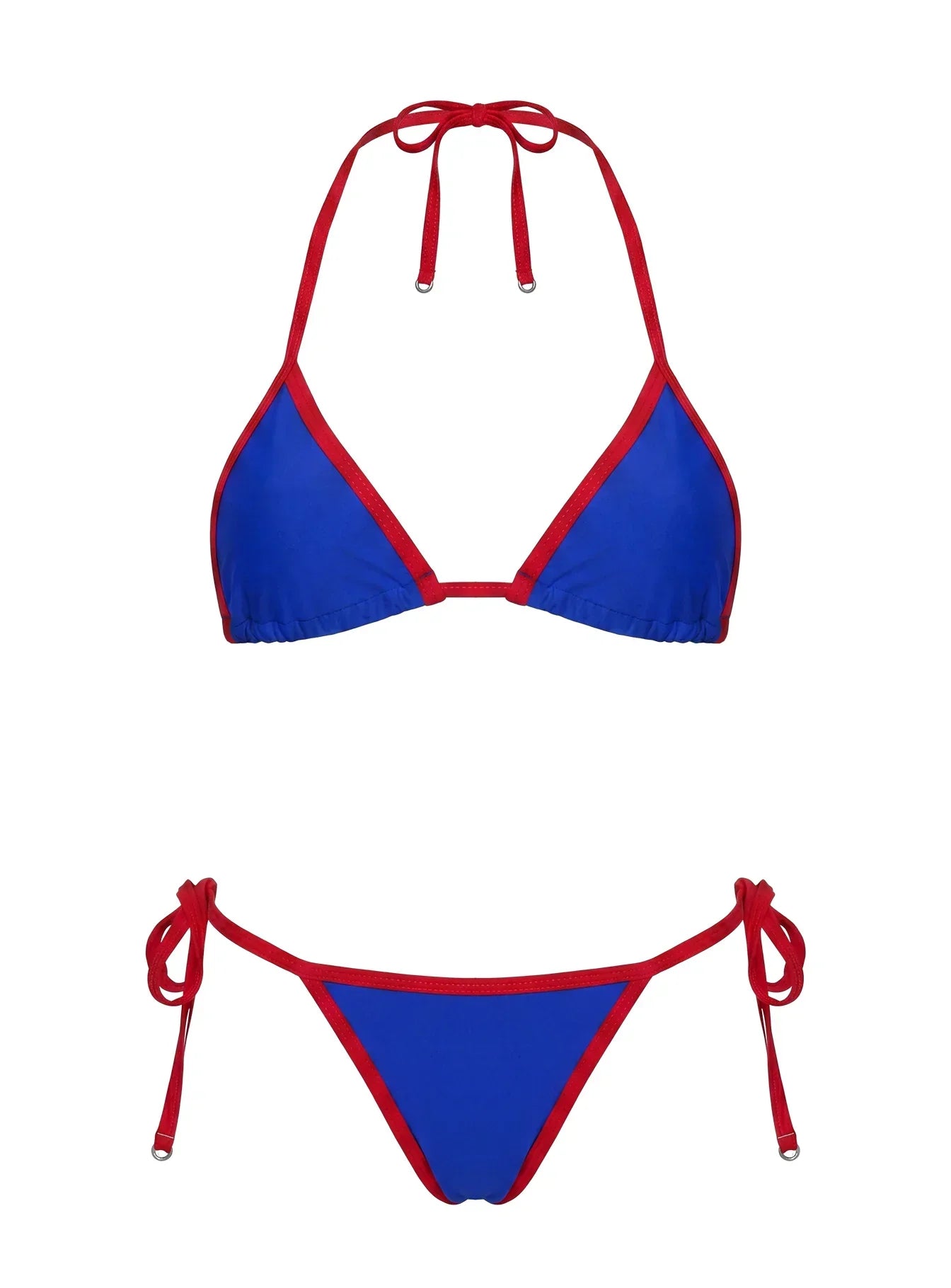 Jenner Triangle Bikini Top Blue / Red