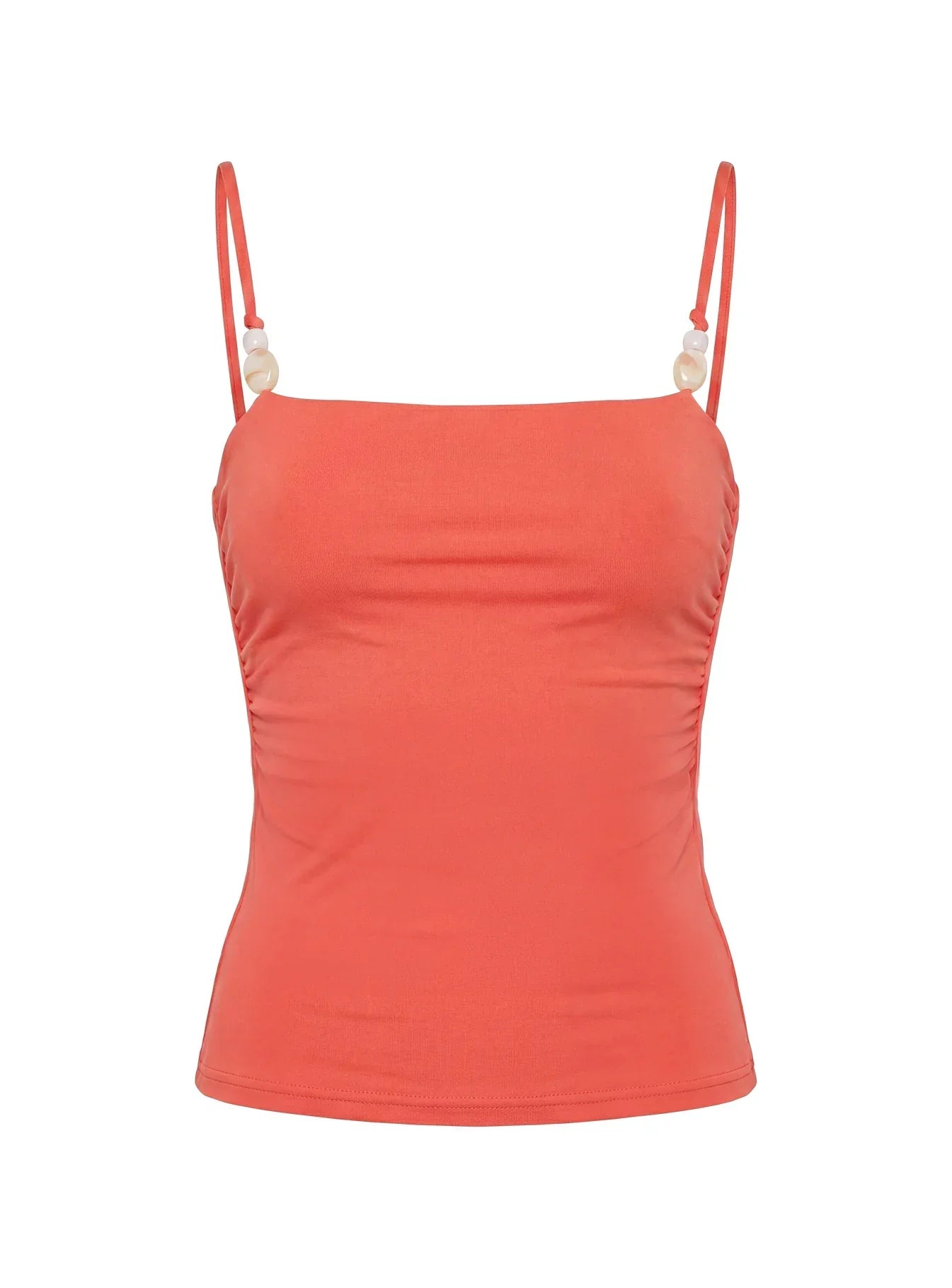 Isameika Beaded Tank Top Coral