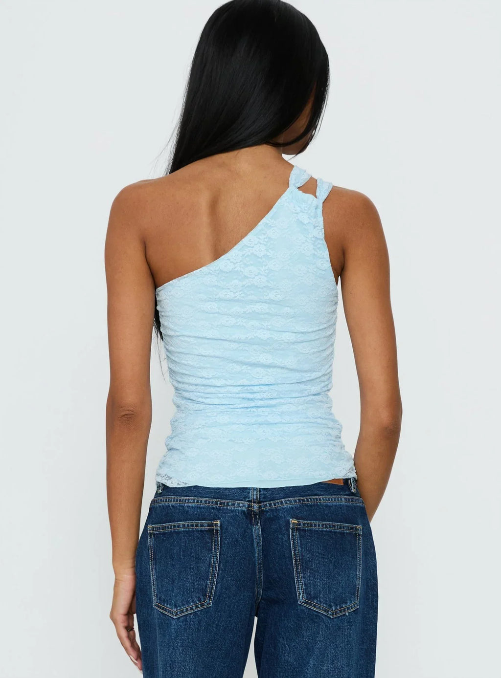 Arienne One Shoulder Top Blue