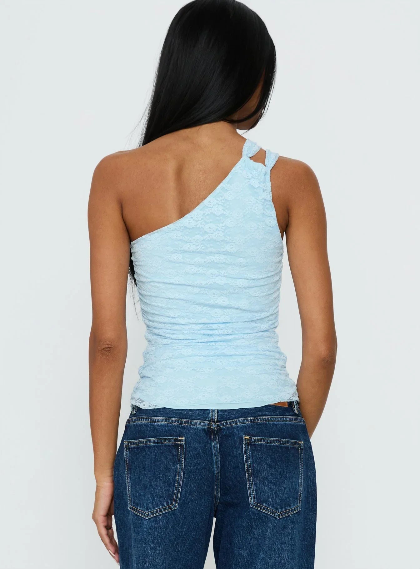 Arienne One Shoulder Top Blue