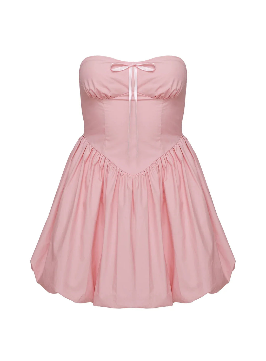 Melaina Bubble Hem Mini Dress Pink
