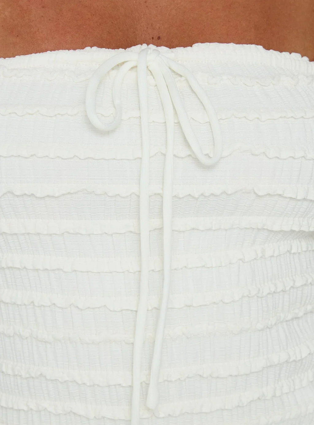 Jaima Textured Strapless Top Cream