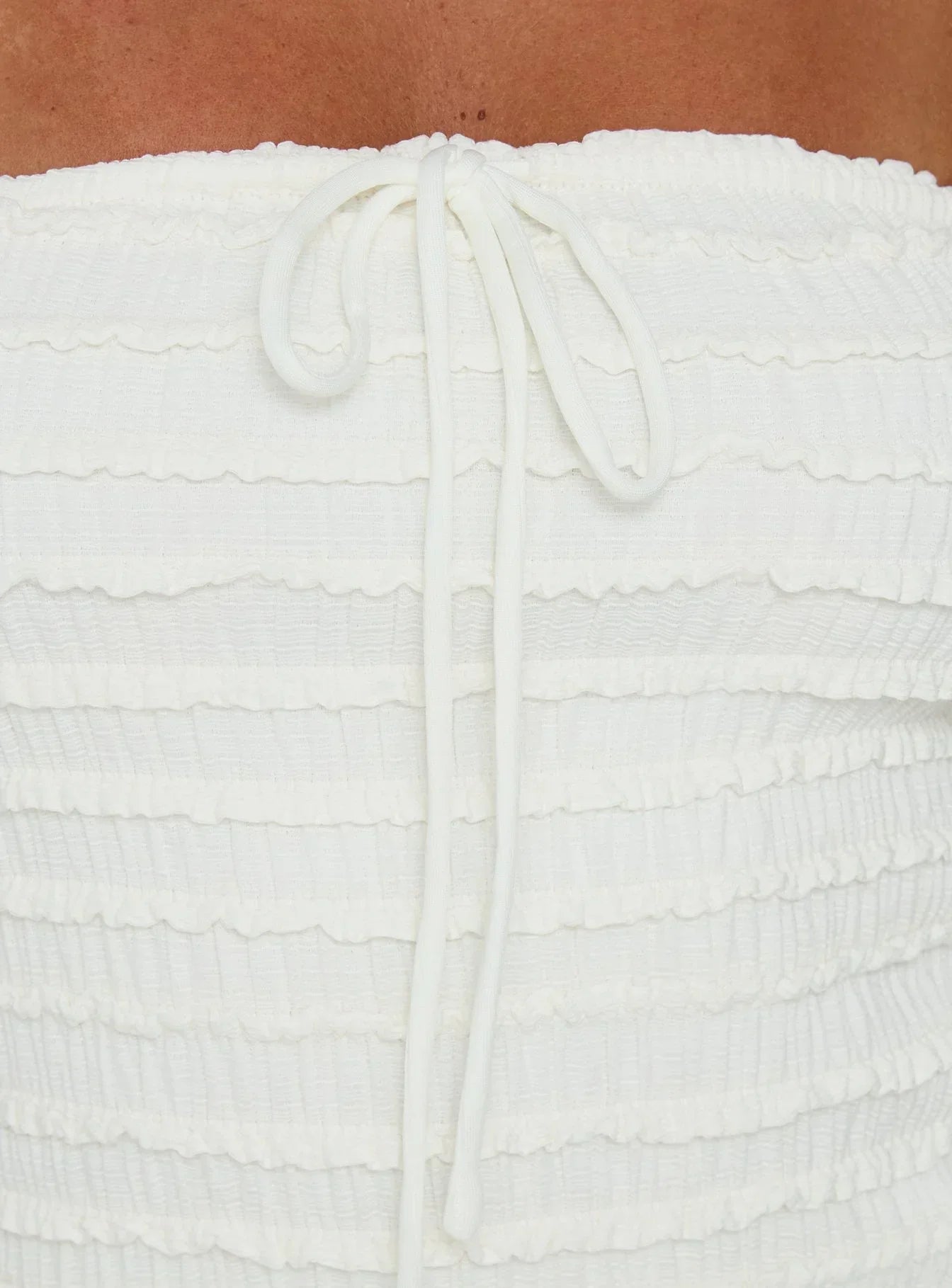 Jaima Textured Strapless Top Cream