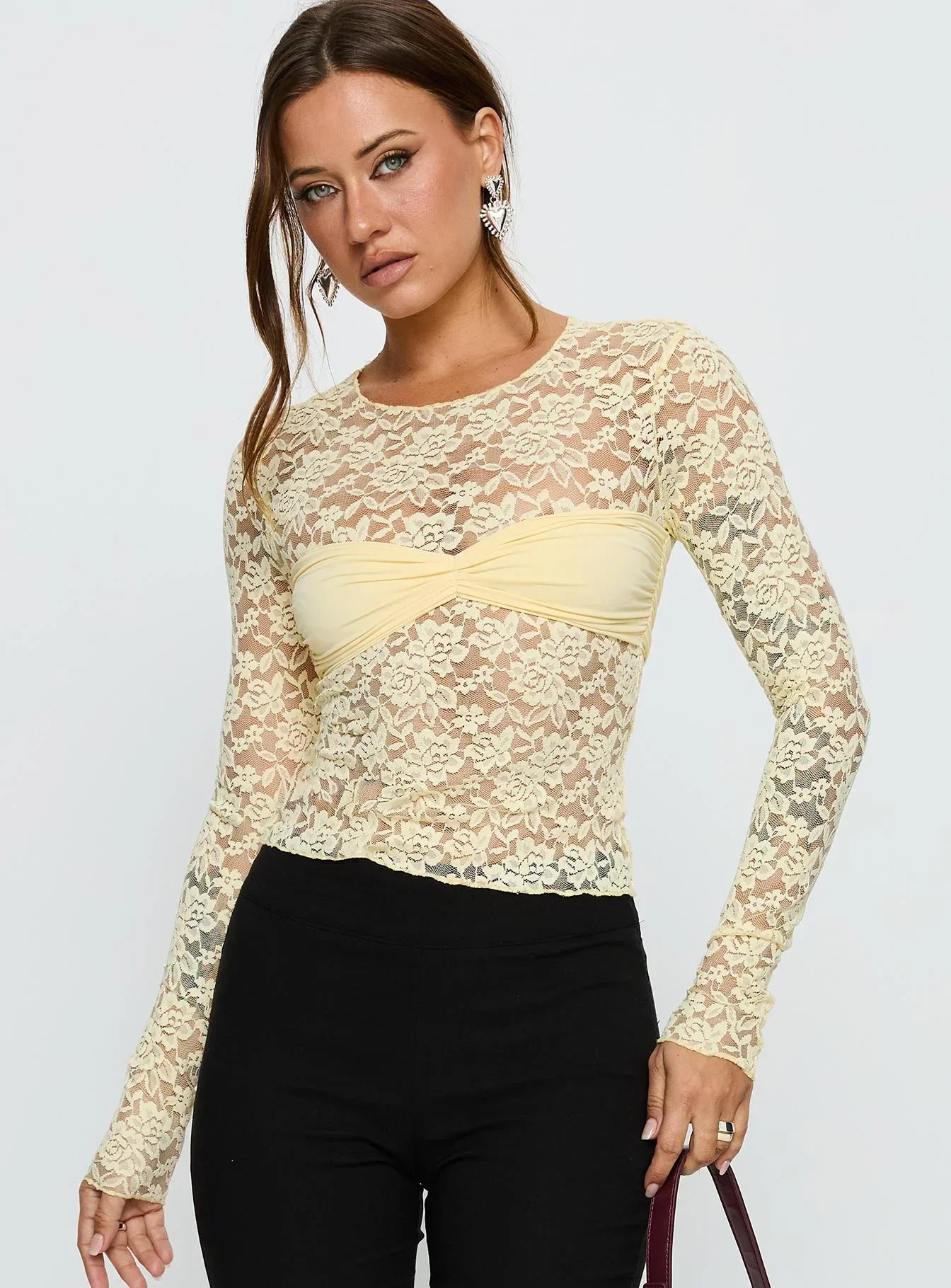 Midnight Long Sleeve Top Vanilla Custard
