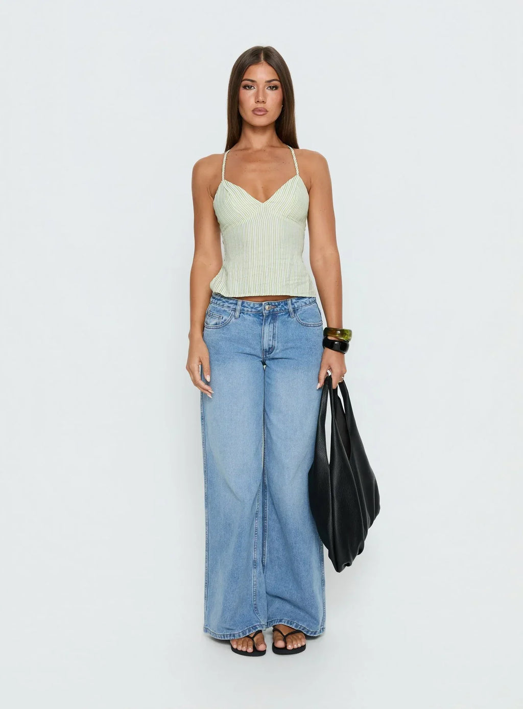 Candid Top Green Stripe