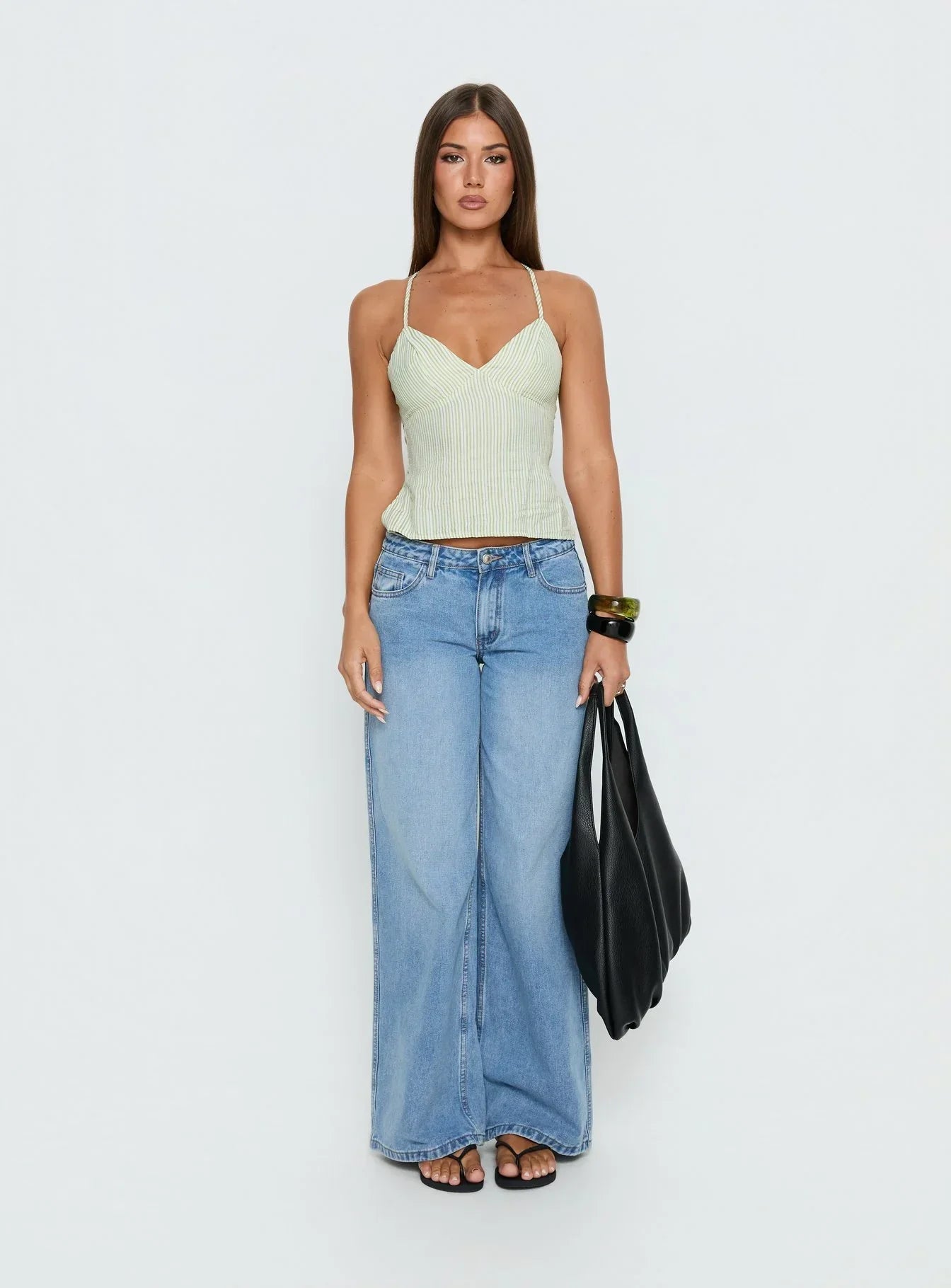 Candid Top Green Stripe