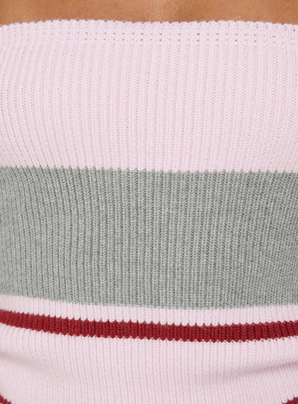 In The Mirror Strapless Top Pink Stripe