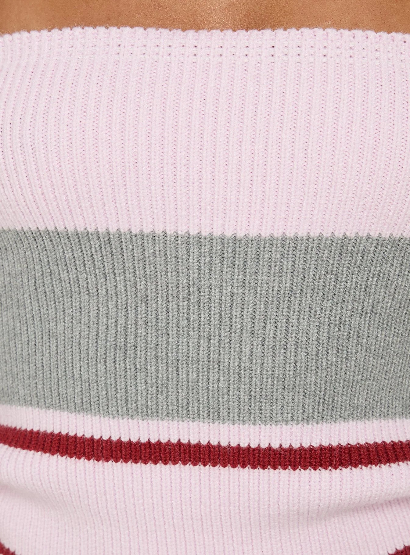 In The Mirror Strapless Top Pink Stripe