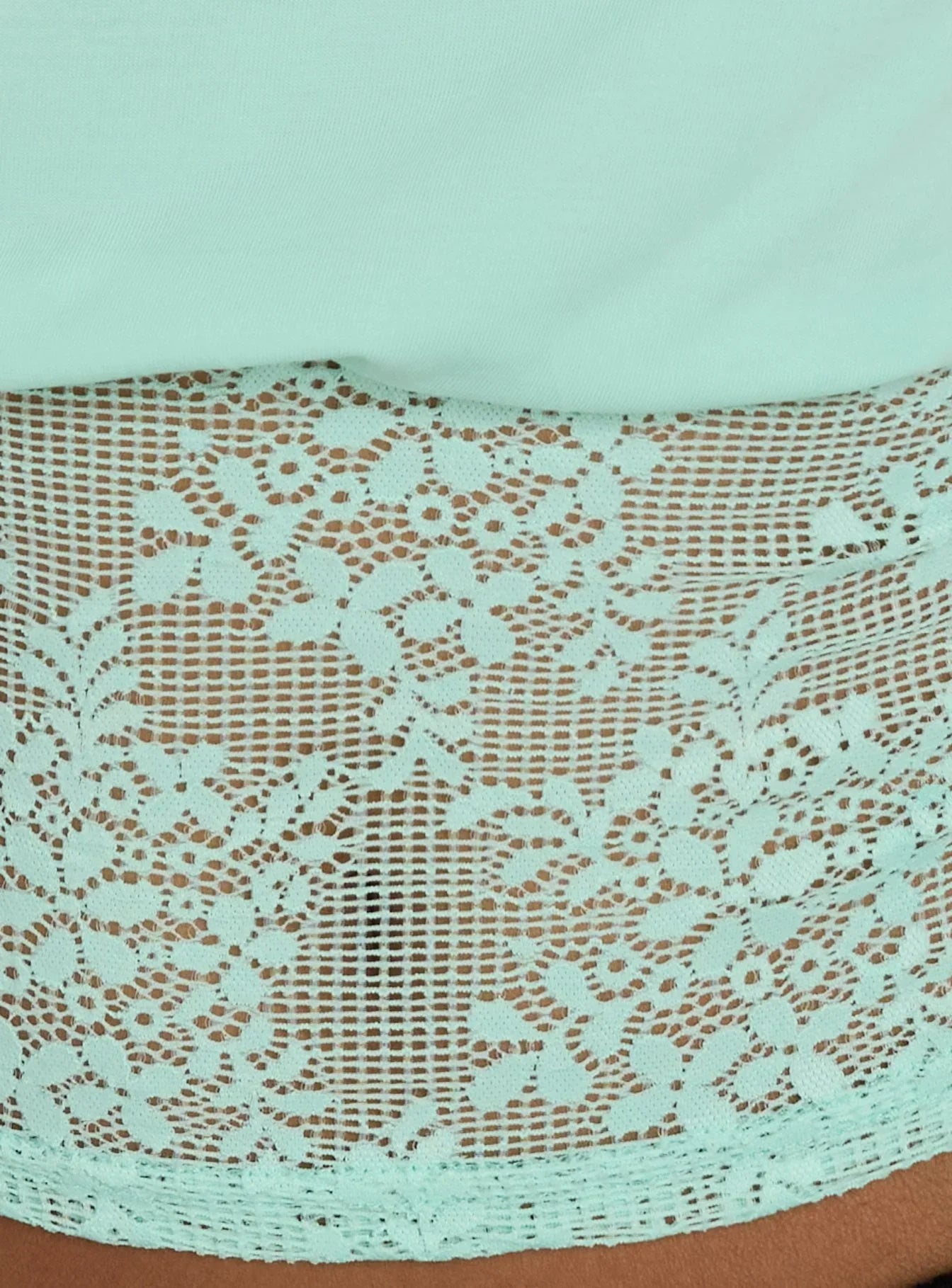 Marienna One Shoulder Lace Top Turquoise