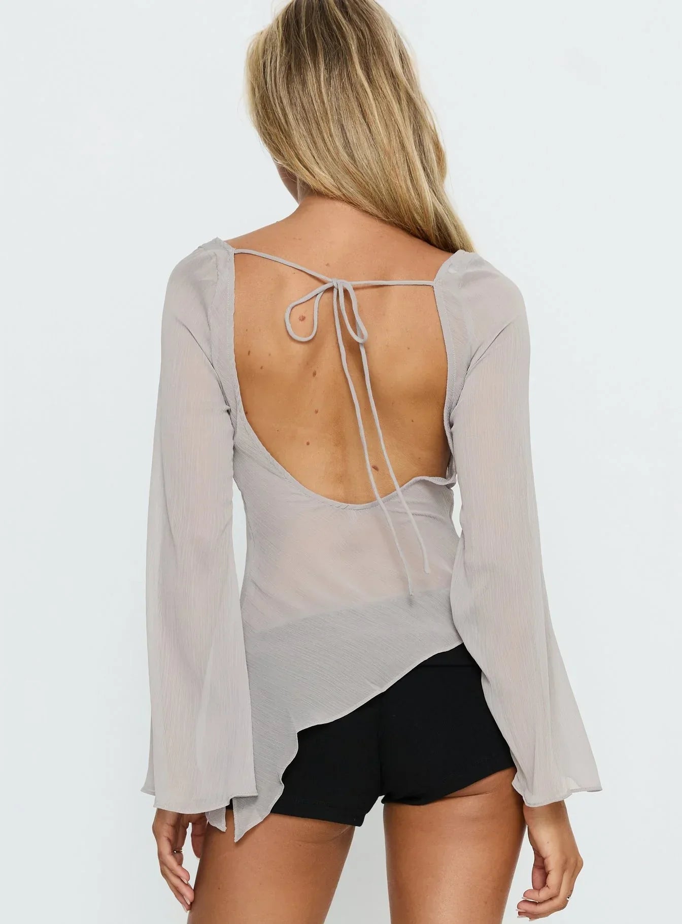 Esmaria Long Sleeve Flared Top Slate