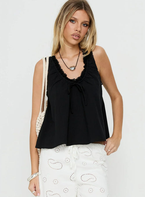 Antiquity Babydoll Top Black