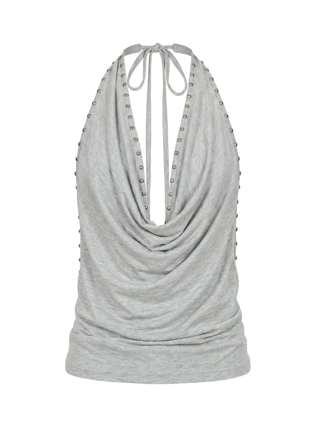 Khoda Studded Halter Top Grey Marle