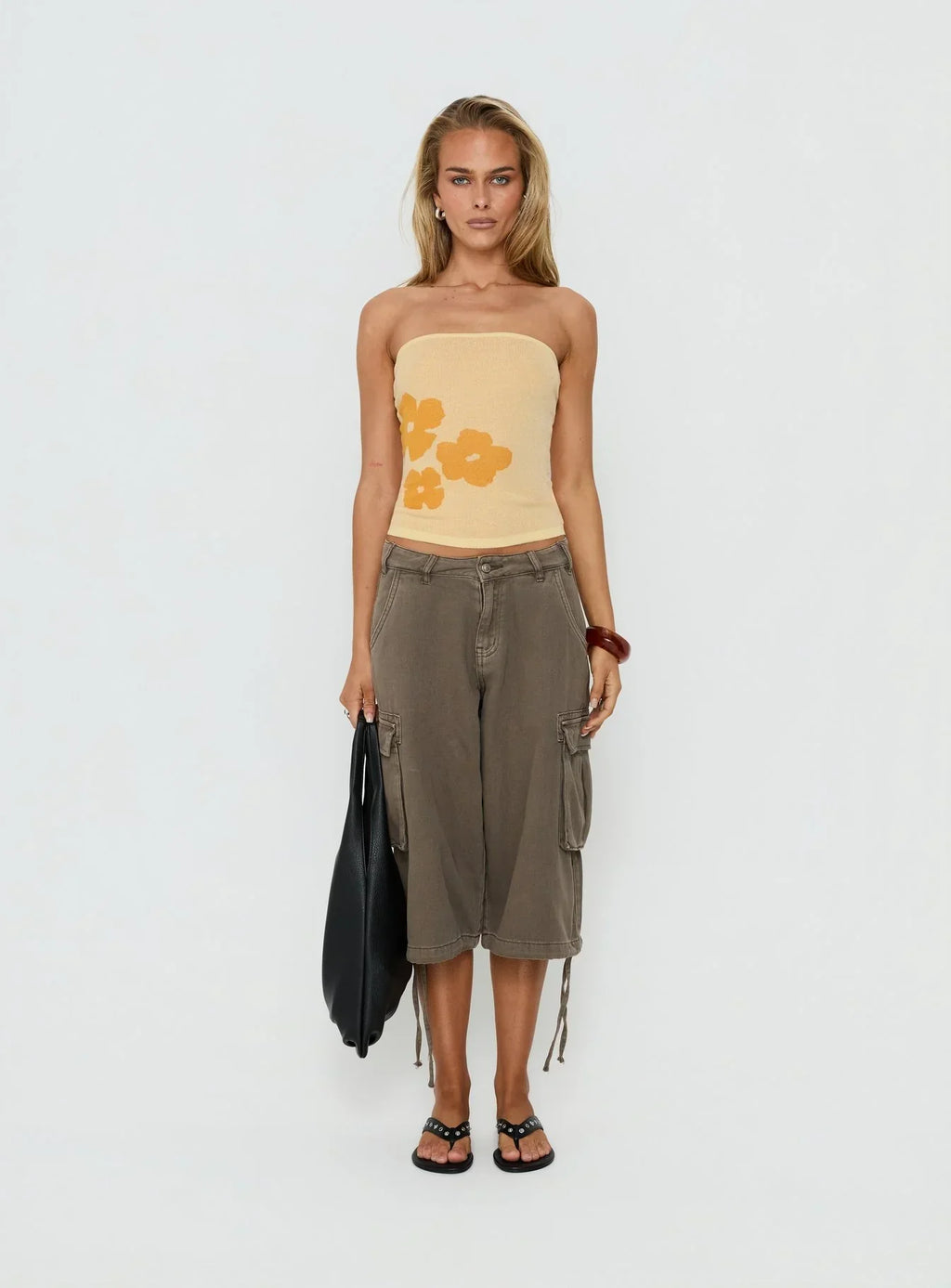 Ikani Strapless Knit Top Sorbet