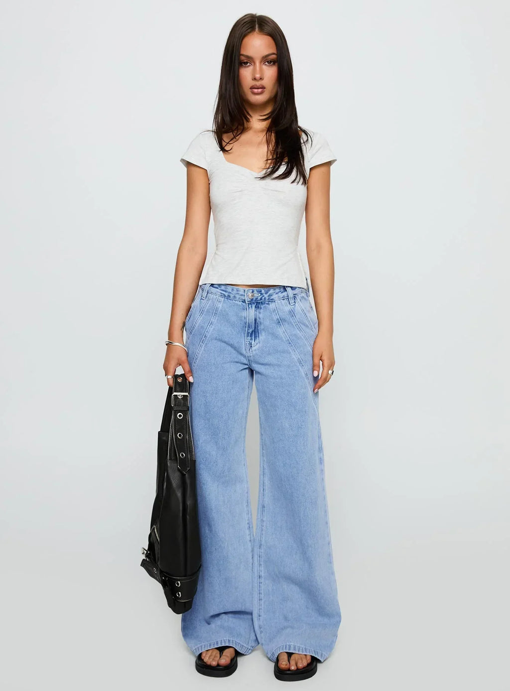 Rehna Short Sleeve Top Grey Marle