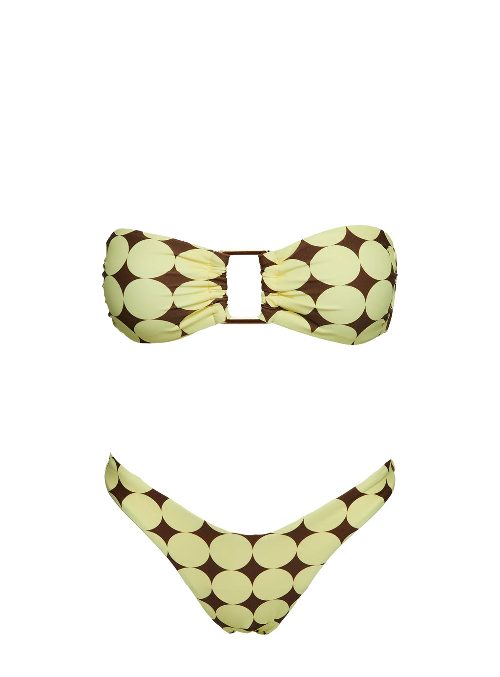 Calbira Strapless Bikini Top Yellow Geo