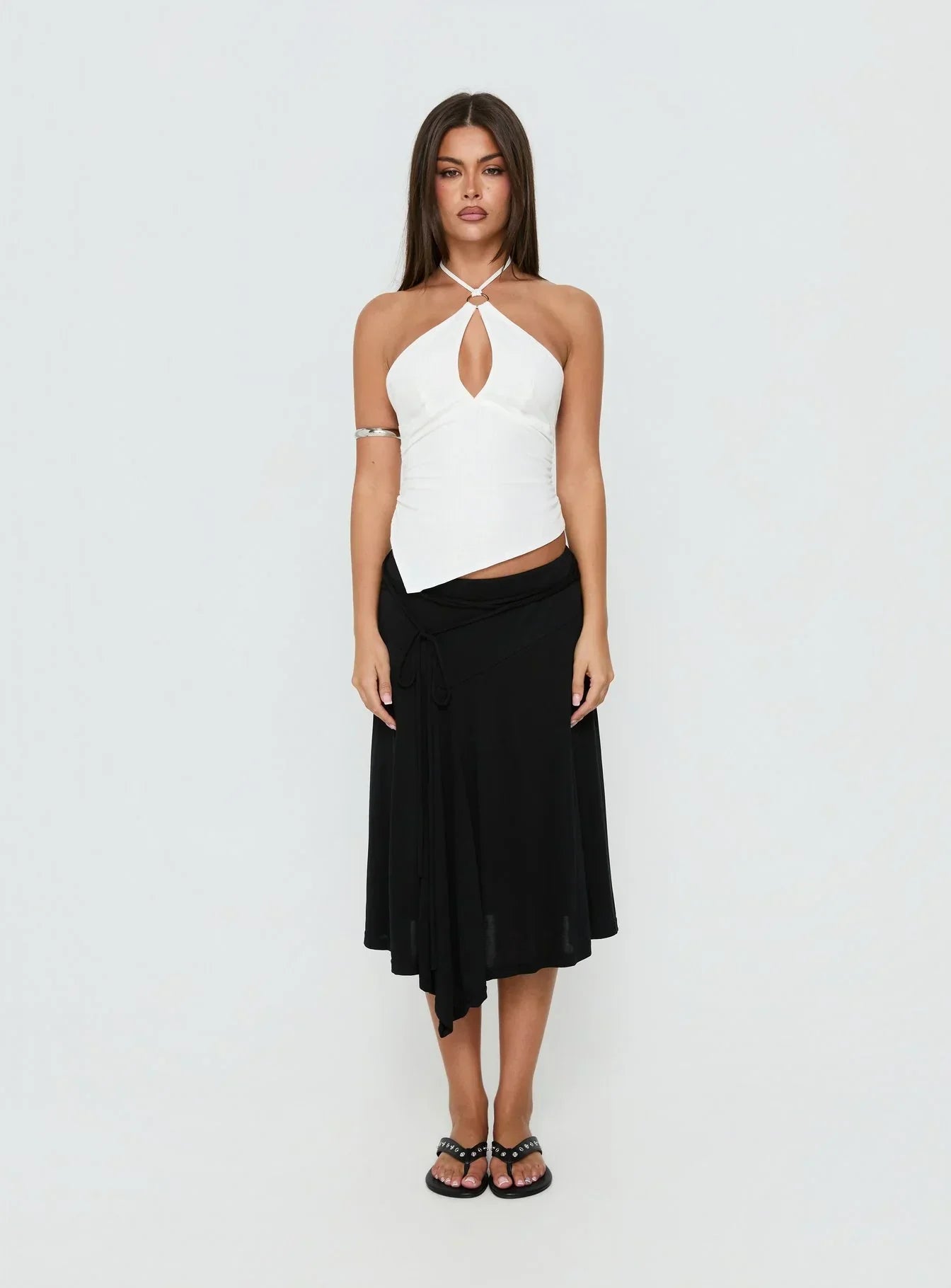Idiana Halter Keyhole Top Cream
