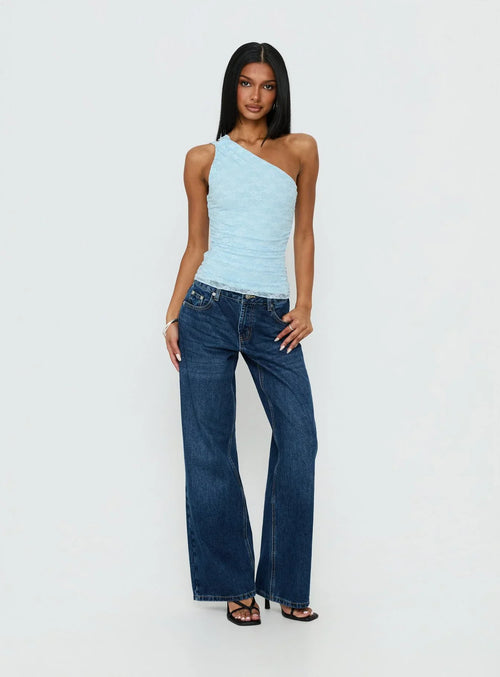 Arienne One Shoulder Top Blue