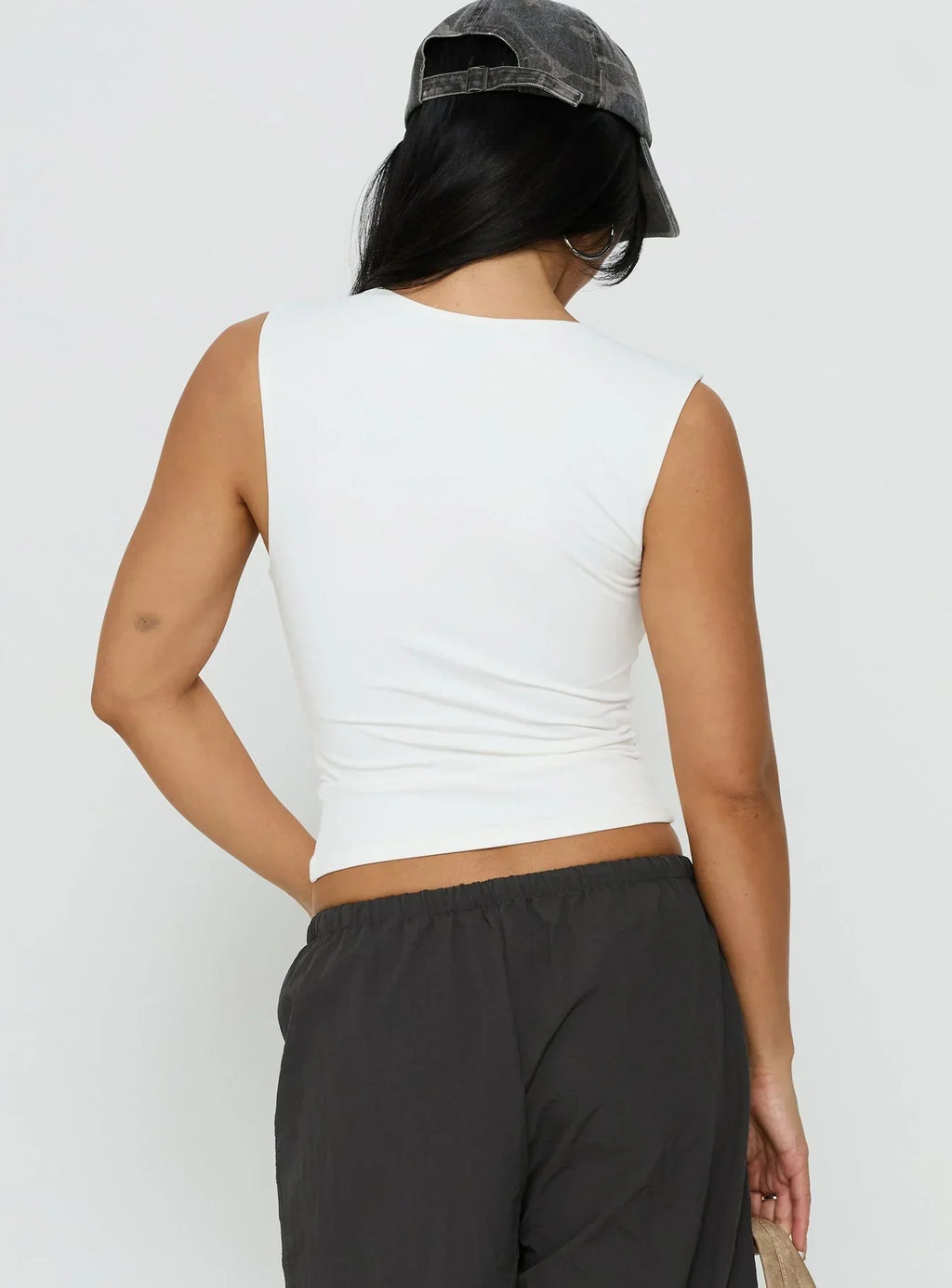 Tannen Cut Out Tank Top White