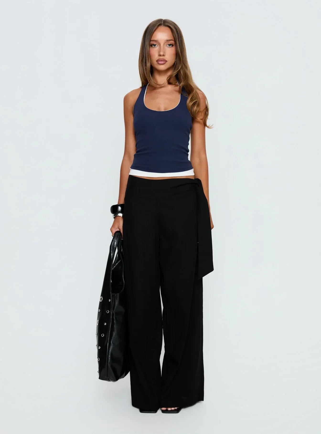 Debee Layered Halter Top Navy / White