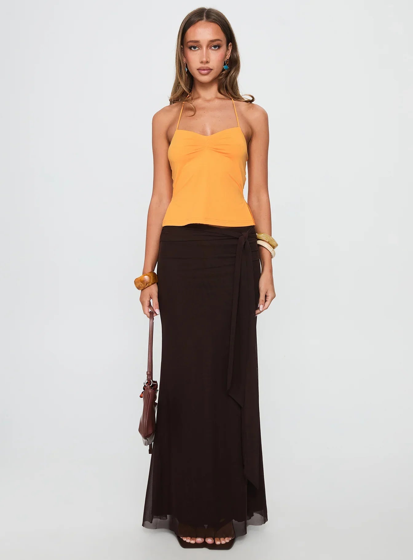Rehna Halter Top Orange