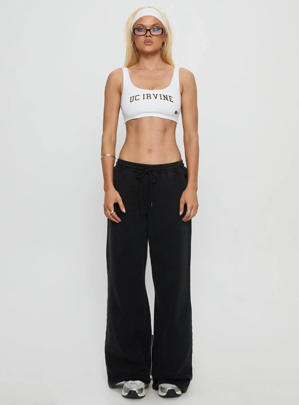 UC Irvine Scoop Neck Crop Top White