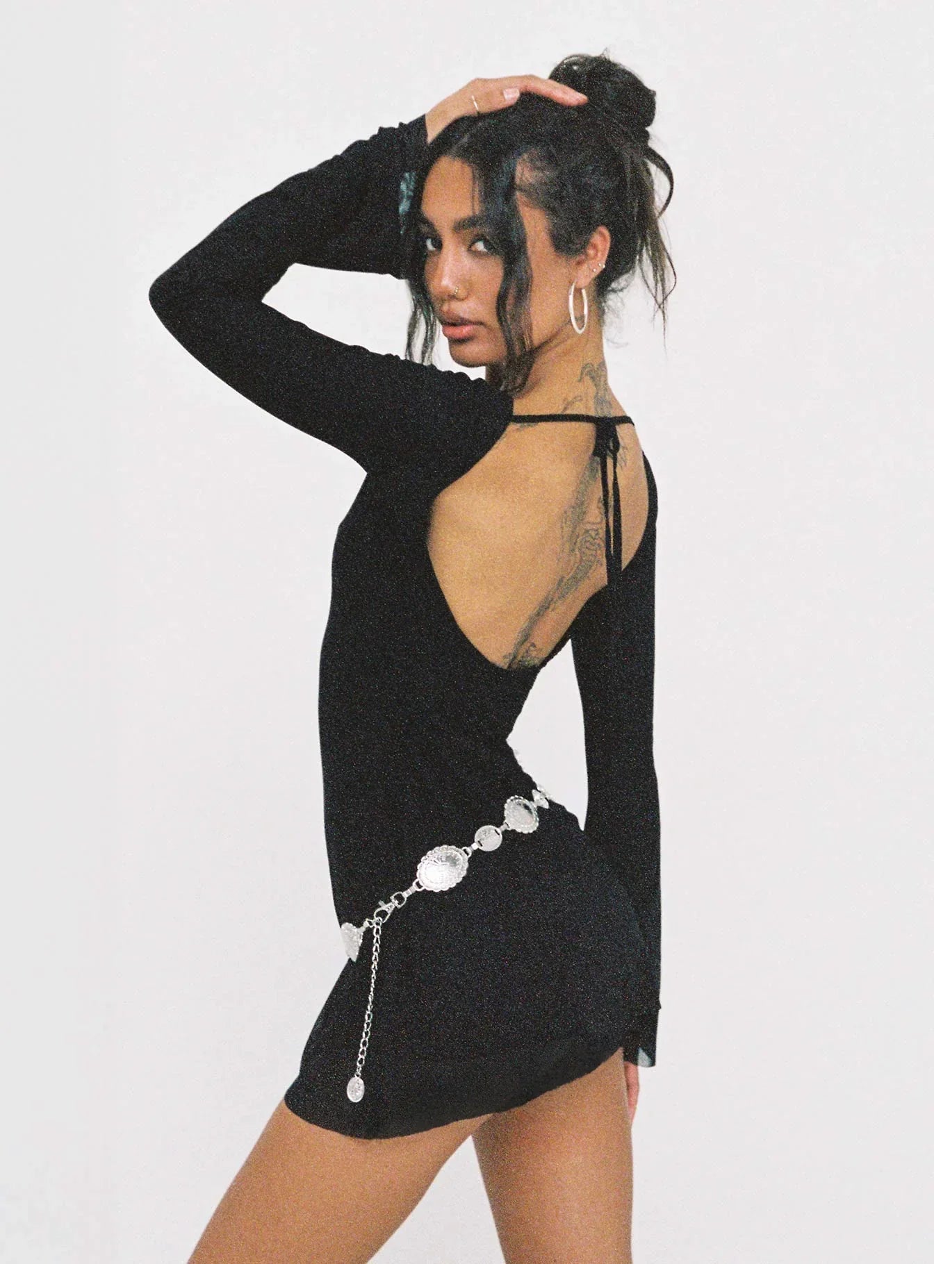 Lukea Long Sleeve Mini Dress Black
