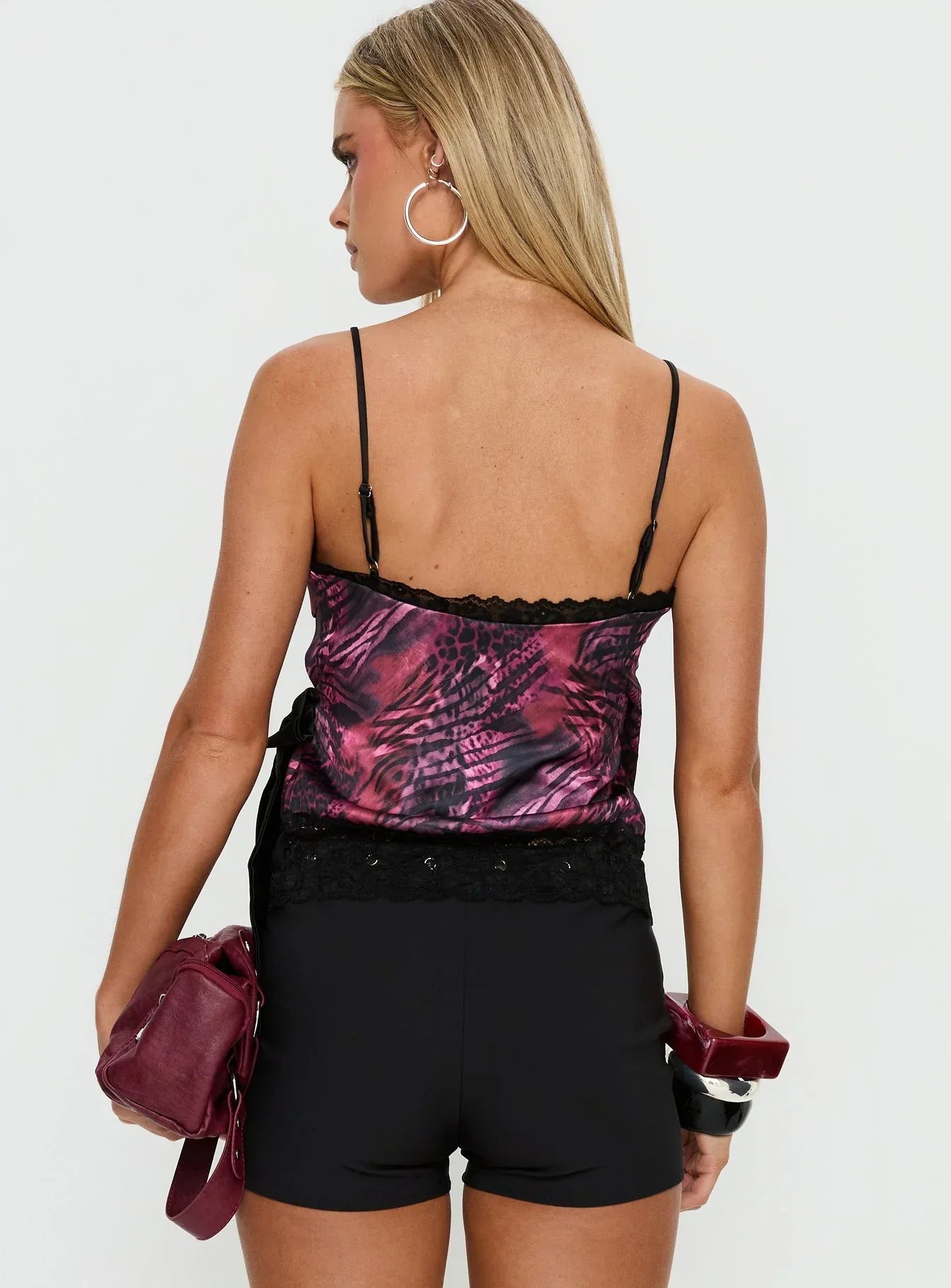 Felecia Lace Wrap Top Pink Multi