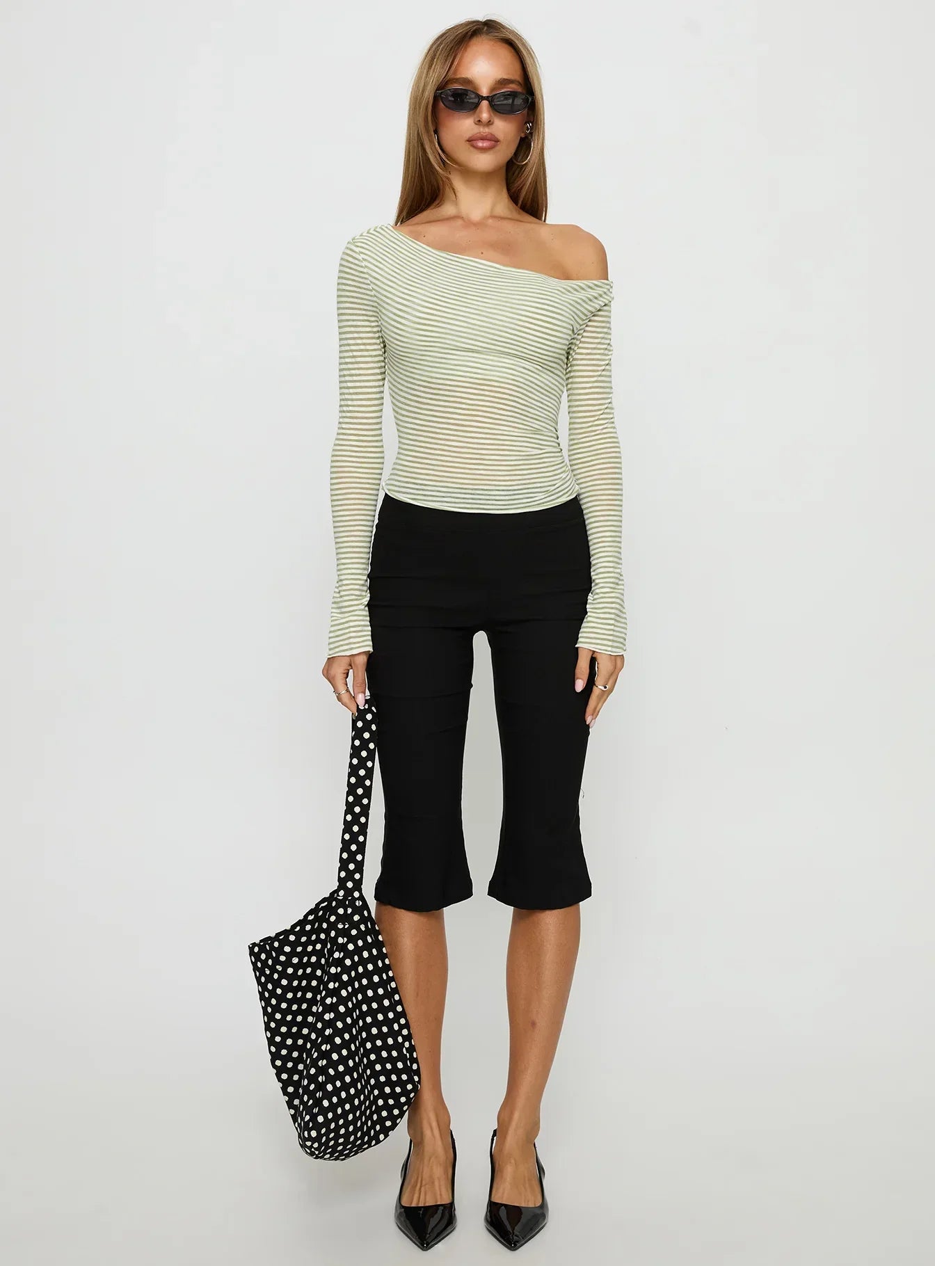 Synergies Long Sleeve Top Sage / White Stripe