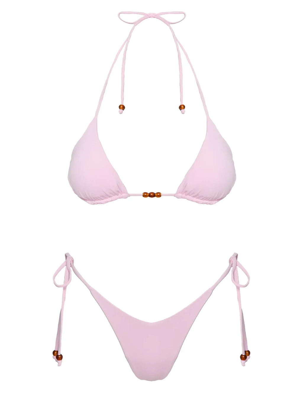 Nevaeh Beaded Triangle Bikini Top Pink