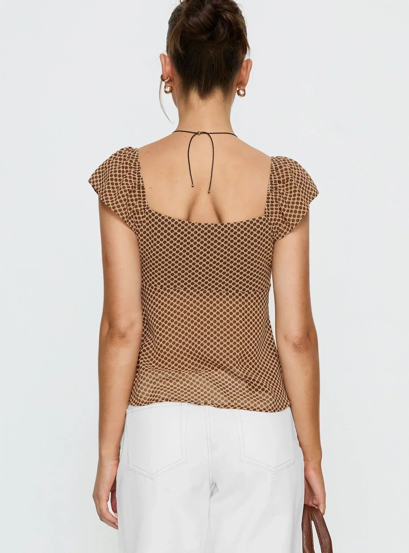 Jazz Club Top Brown Polka