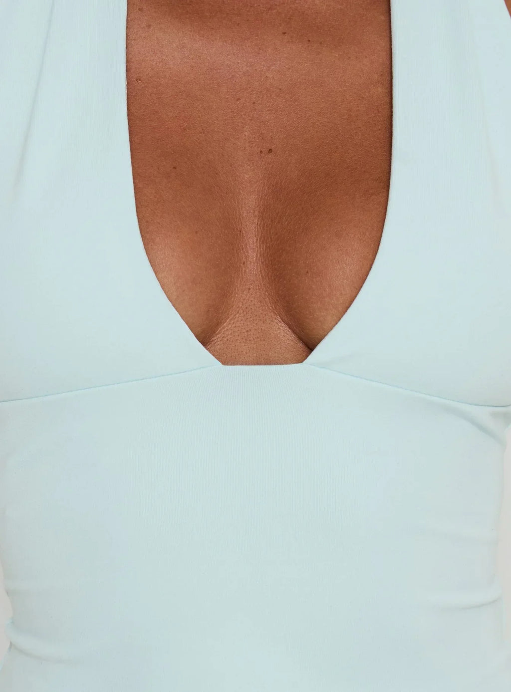 Daily Define Halter Tank Top Blue