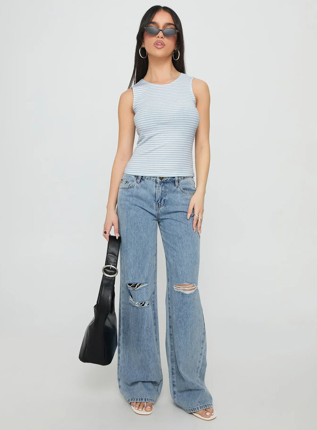 Dystran Top Blue / White Stripe