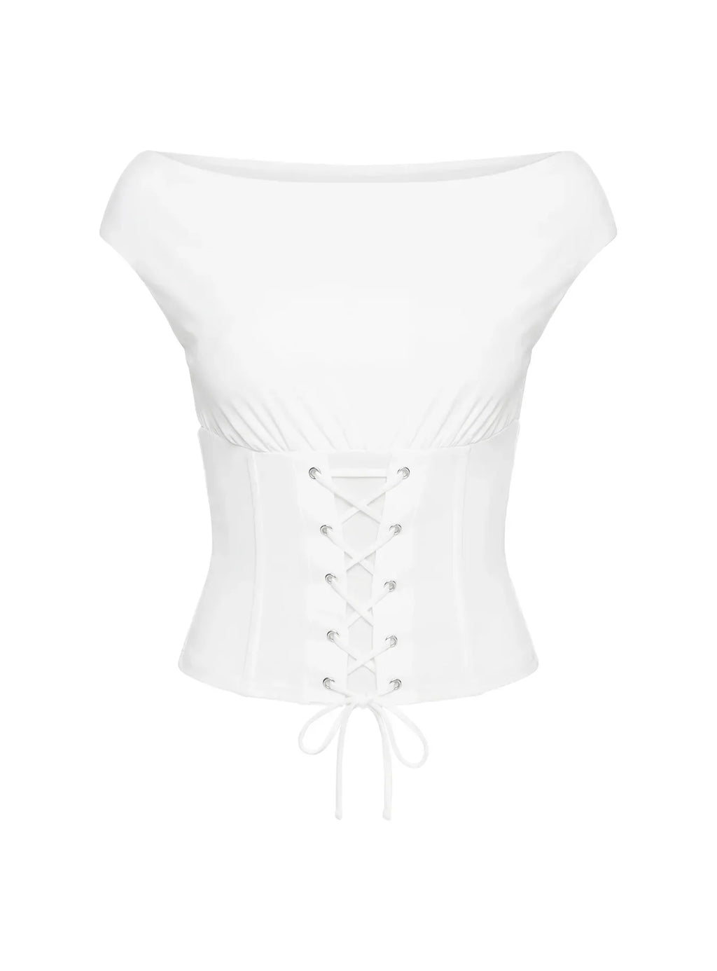Unbothered Corset Top White