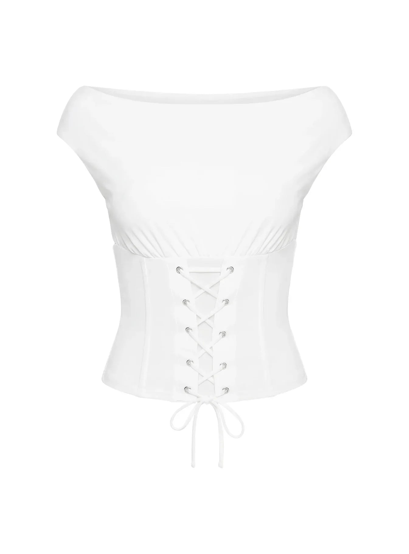 Unbothered Corset Top White